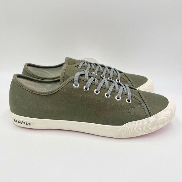 NEW SeaVees Womens Size 10 Army Issue Low Cut Classic Olive Green Sneakers Shoes - Picture 2 of 13